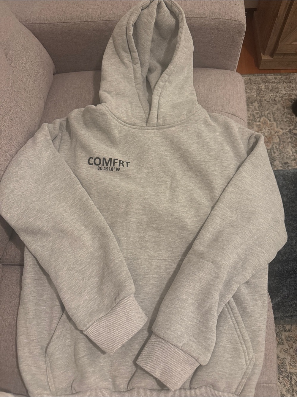 COMFRT Grey Hoodie with Minimal Logo
